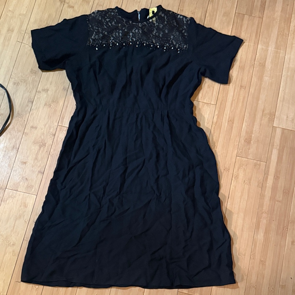 Mynette Black Midi Dress with Lace Detail vintage